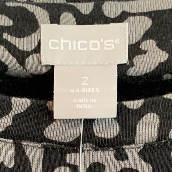 NWT Chico's Leopard Print with Side Slit Pockets Tunic - Size 2 / XL - Picture 2 of 7